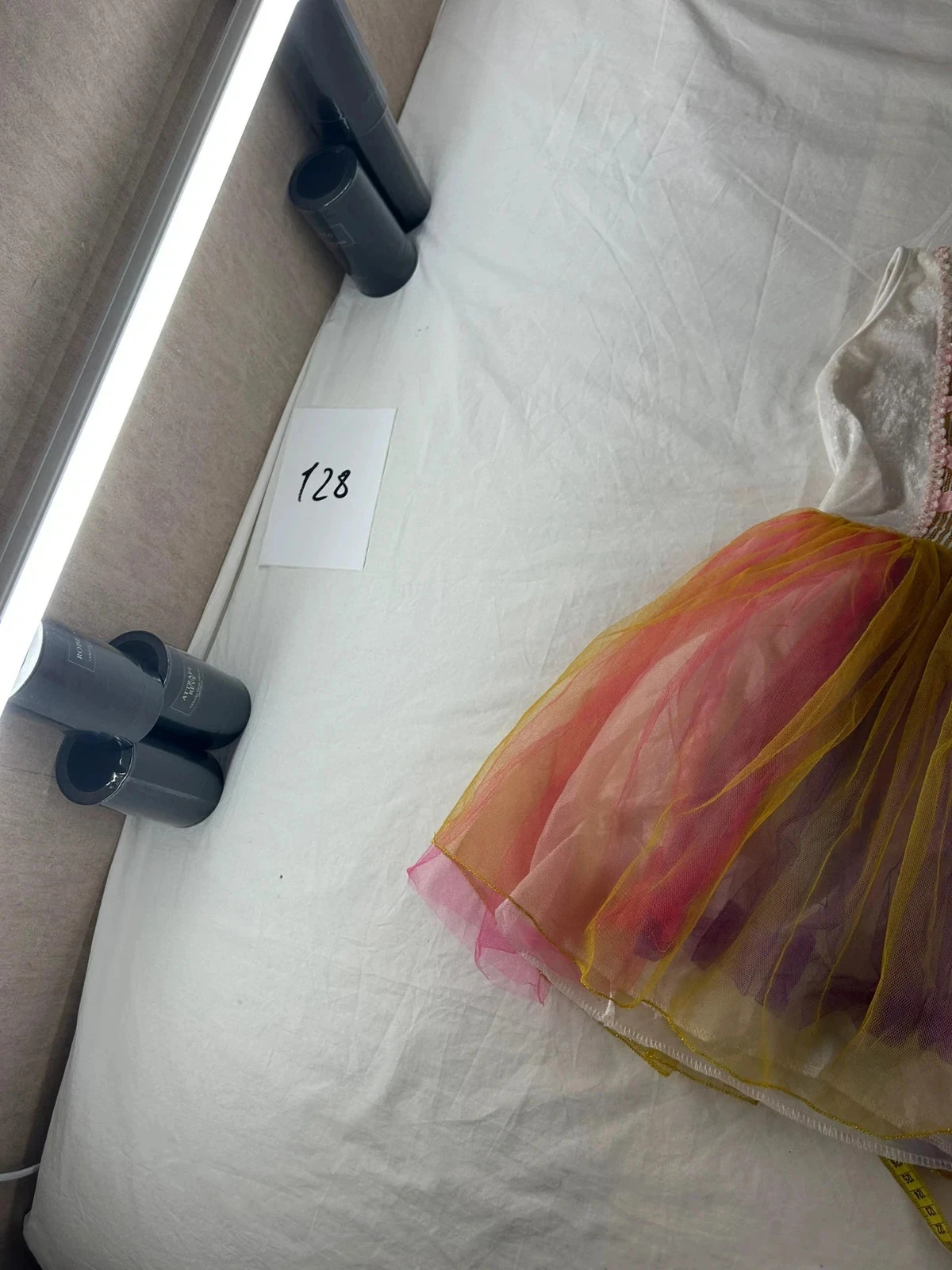 Veelkleurige jurk met opvallende lichtinval vintage – photo 3